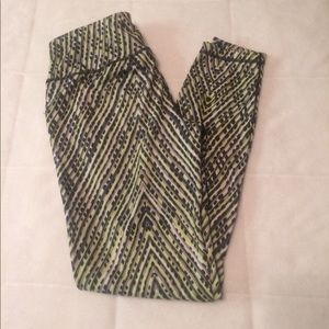 PrAnageometric pattern green yoga leggings XS